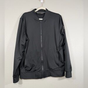 Under Armour Jacket Full Zip Coat Cold Gear Loose Fit Black Fleece Lined Men L